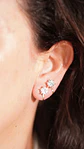 Aros Elizabeth sin perforacion punto de luz elegante chapado en oro 14k - Miniatura 3