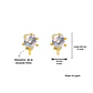Aros Elizabeth sin perforacion punto de luz elegante chapado en oro 14k - Miniatura 4