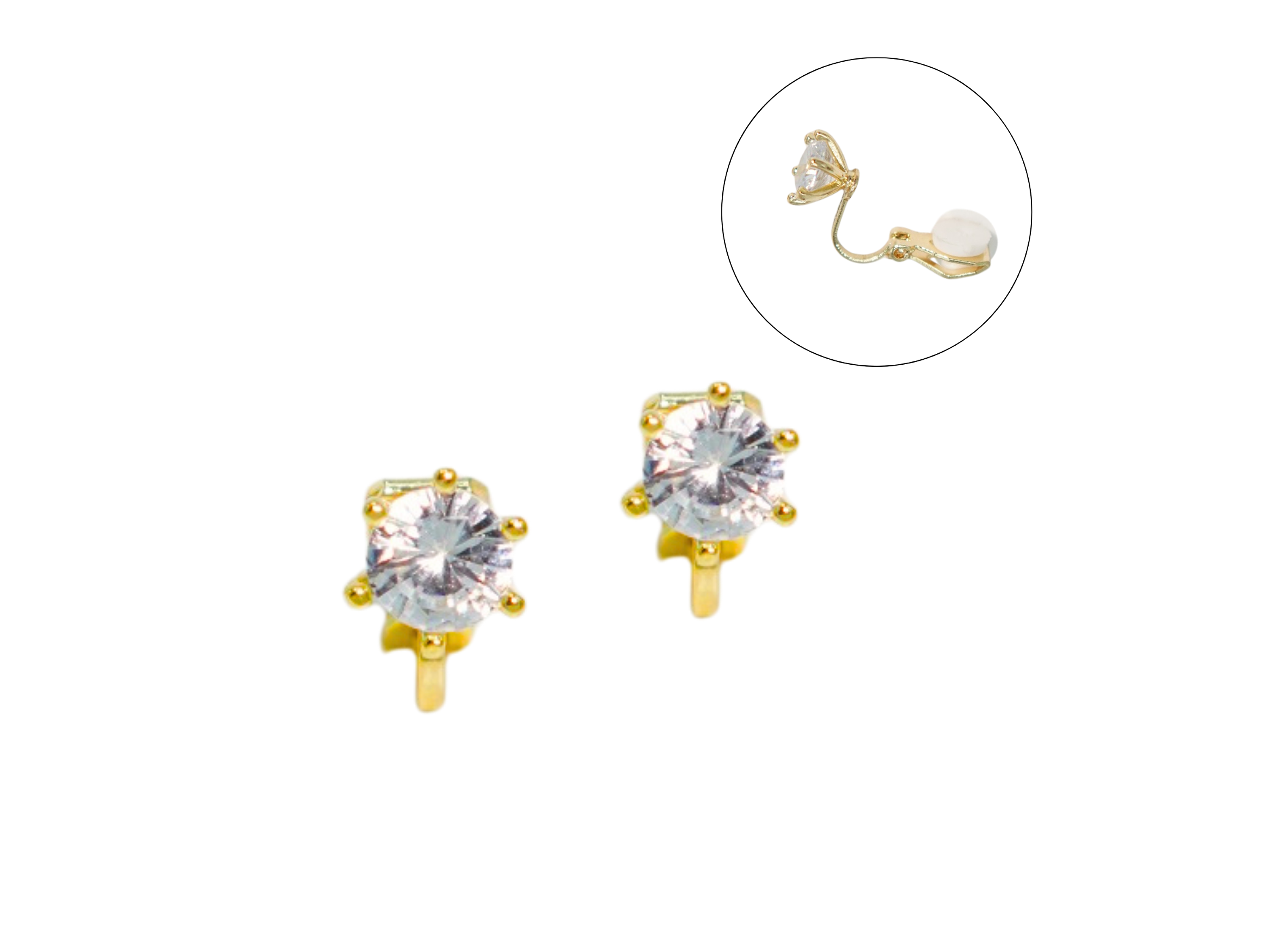 Aros Elizabeth punto de luz elegante chapado en oro 14k 1