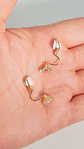 Aros Elizabeth sin perforacion punto de luz elegante chapado en oro 14k - Miniatura 6