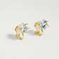 Aros Elizabeth sin perforacion punto de luz elegante chapado en oro 14k - Miniatura 7