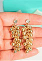 Aros largos Jade sin perforacion esferas cascada chapadas en oro 14k - Miniatura 10