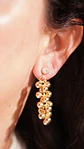 Aros largos Jade sin perforacion esferas cascada chapadas en oro 14k - Miniatura 8