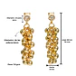 Aros largos Jade sin perforacion esferas cascada chapadas en oro 14k - Miniatura 4