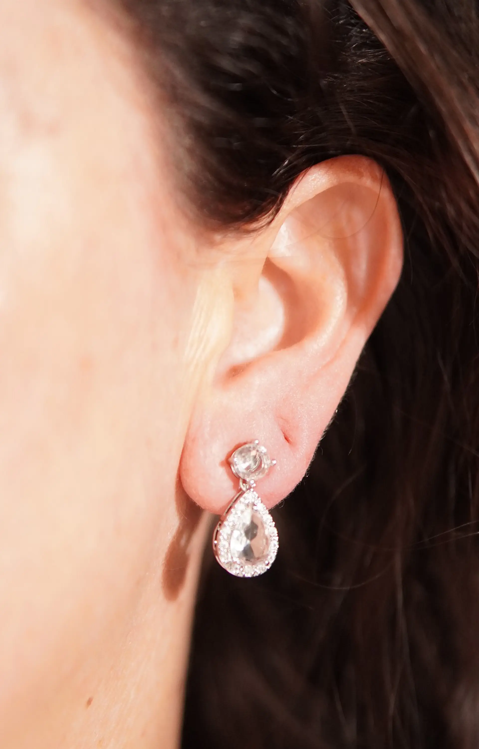 Aros largos sin perforacion Isabella elegantes zirconias 2