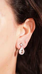 Aros largos sin perforacion Isabella elegantes zirconias - Miniatura 2