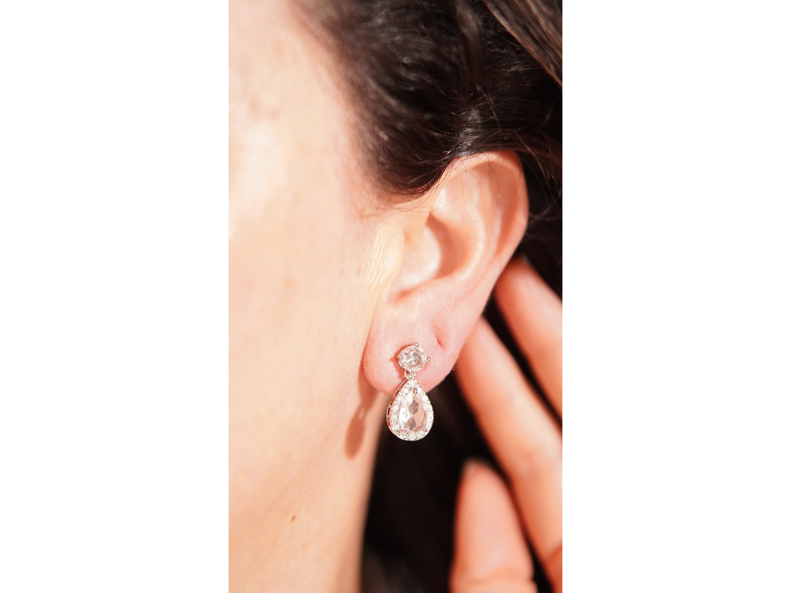 Aros largos sin perforacion Isabella elegantes zirconias 8