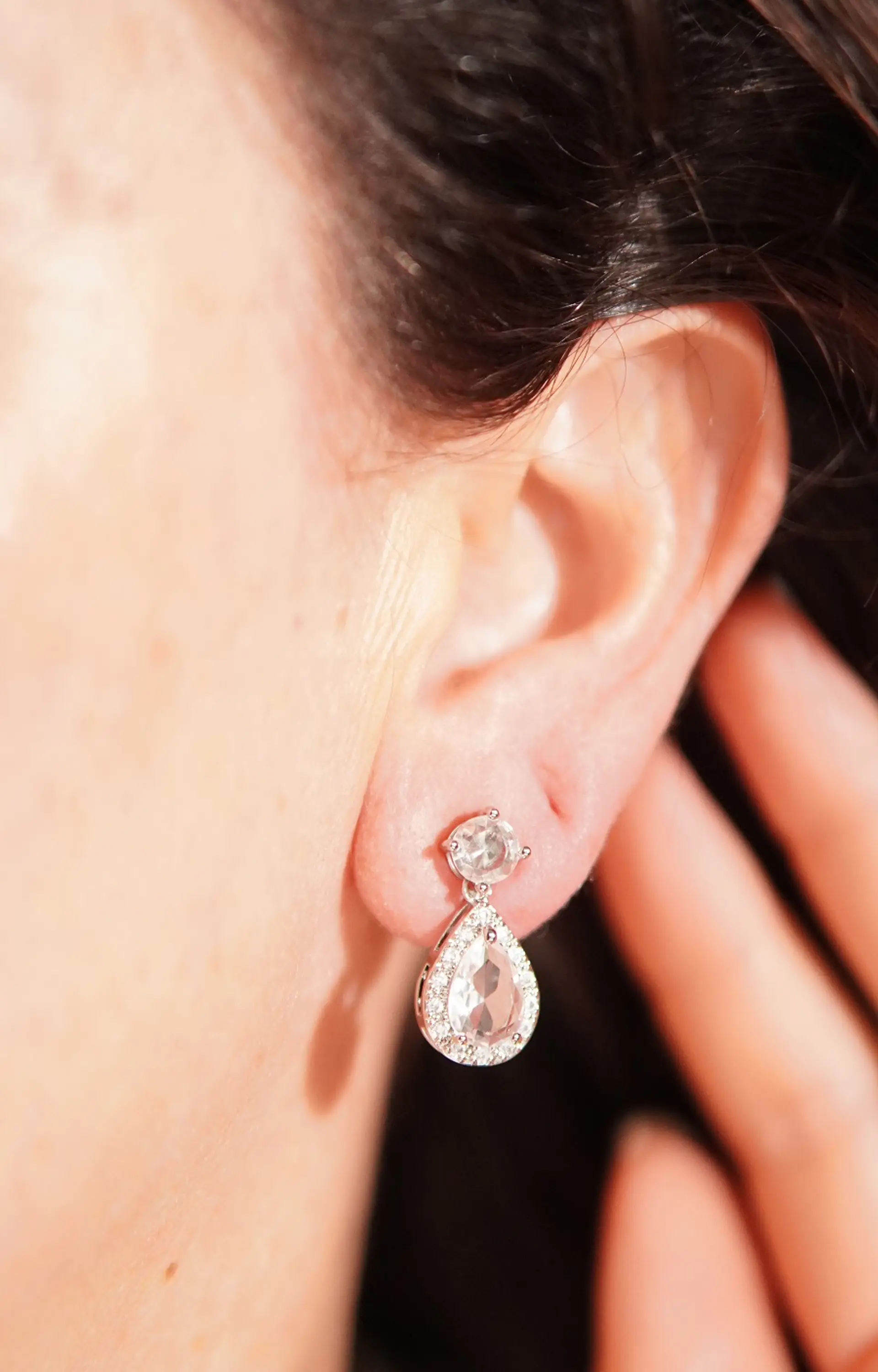 Aros largos sin perforacion Isabella elegantes zirconias 8