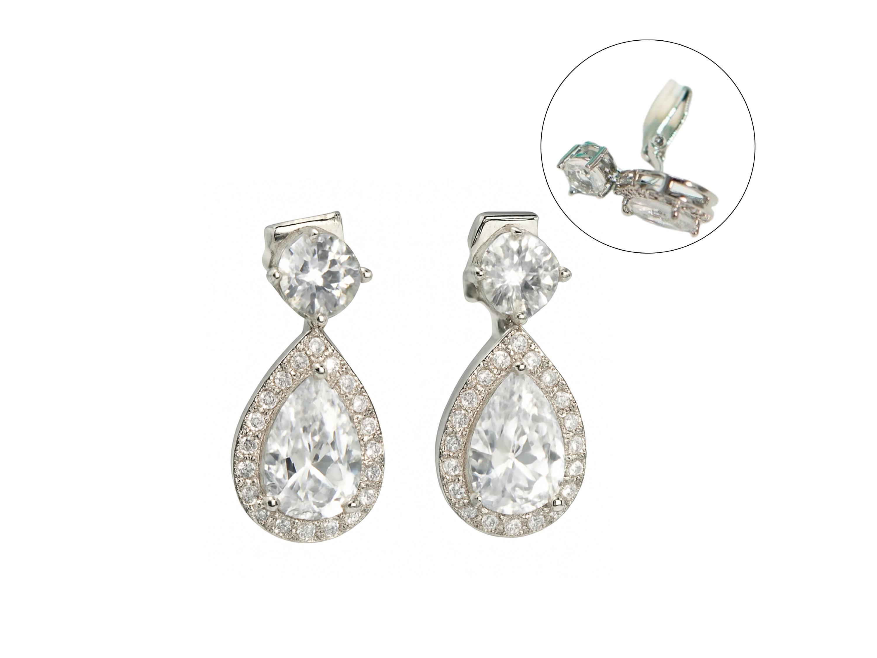 Aros largos sin perforacion Isabella elegantes zirconias 1