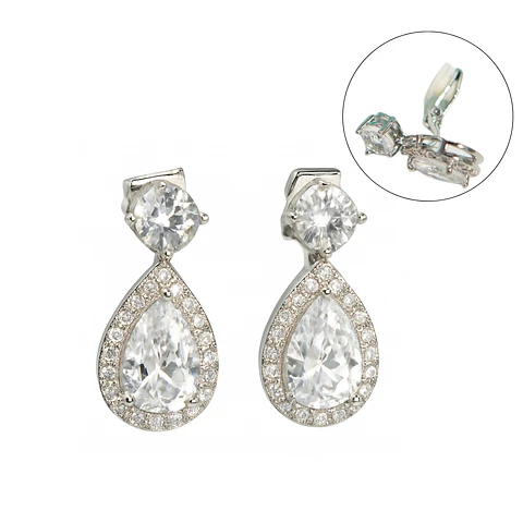Aros largos sin perforacion Isabella elegantes zirconias