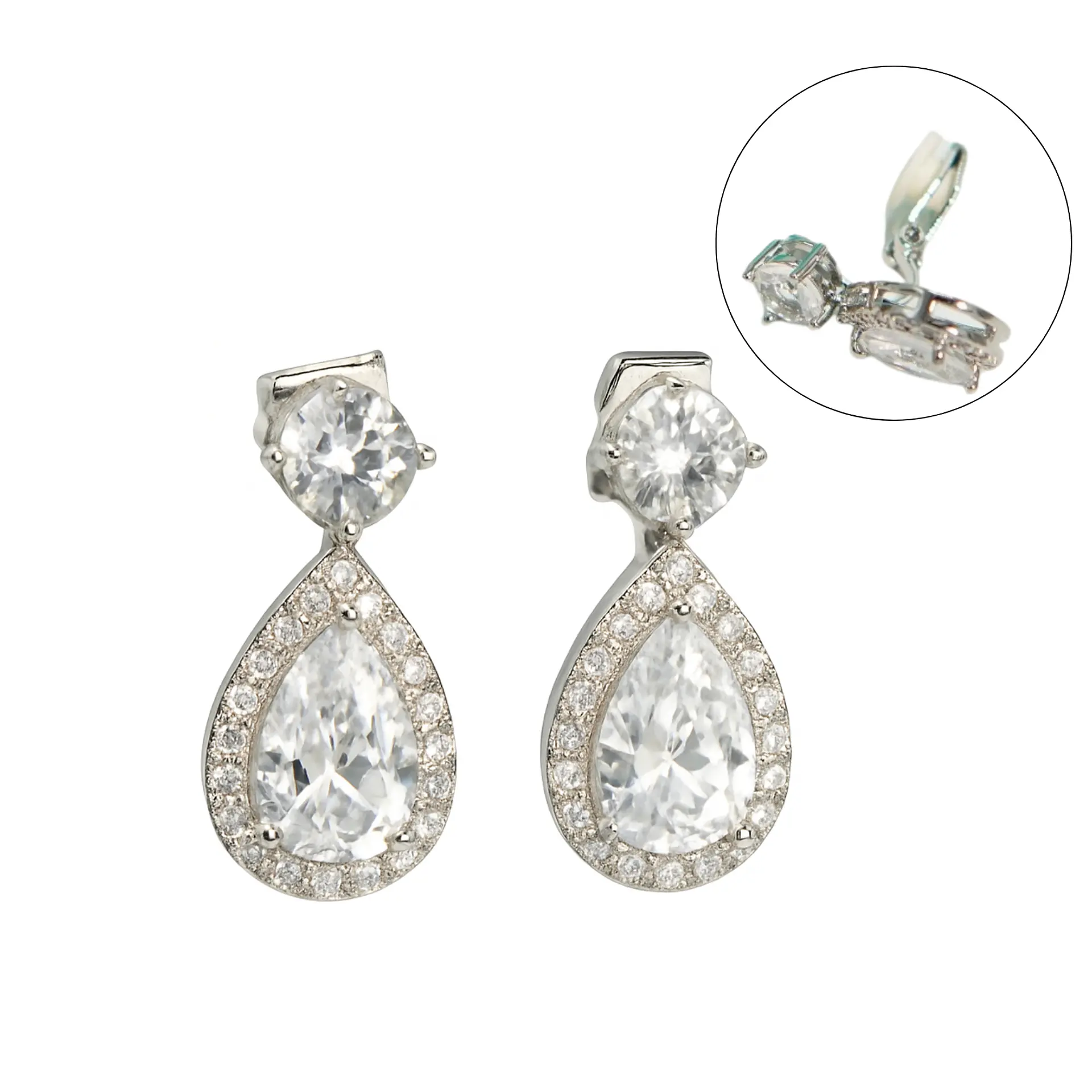 Aros largos sin perforacion Isabella elegantes zirconias 1