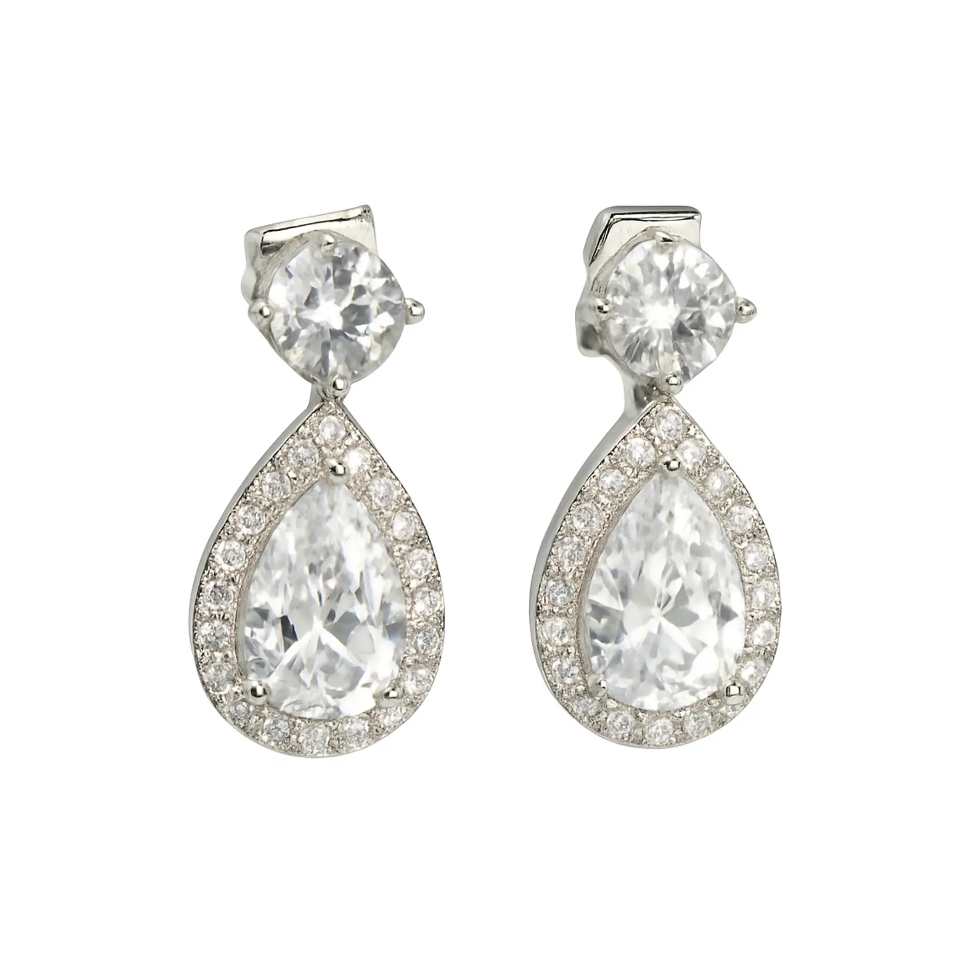 Aros largos sin perforacion Isabella elegantes zirconias 9