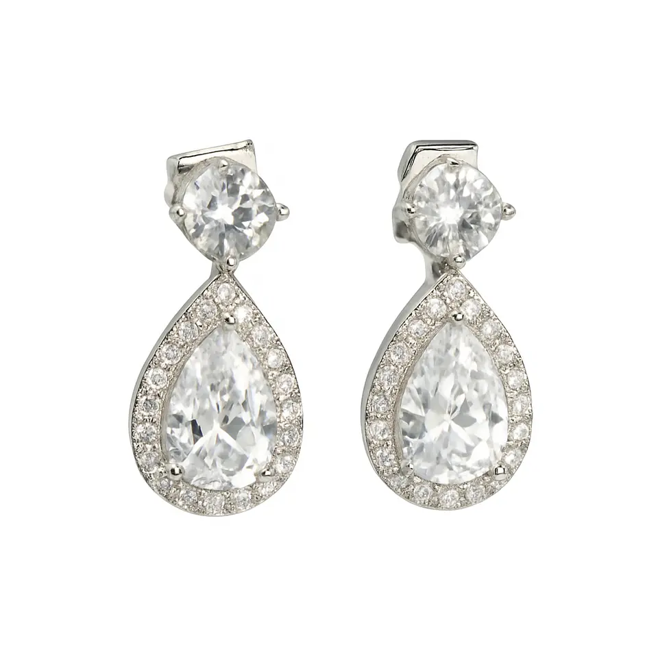 Aros largos sin perforacion Isabella elegantes zirconias 9