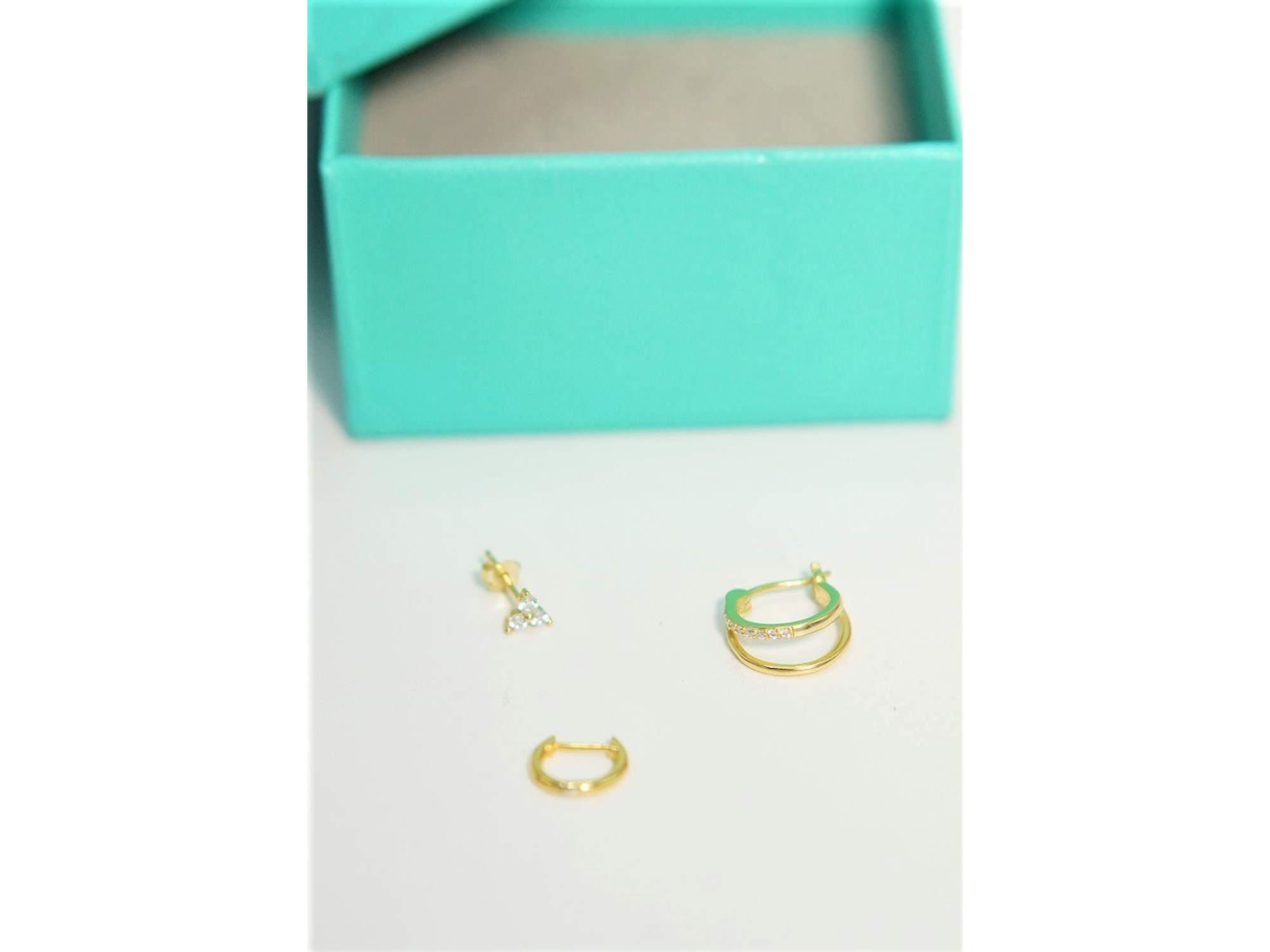 Pack de 3 aros Lia plata 925 baño de oro 18k 2