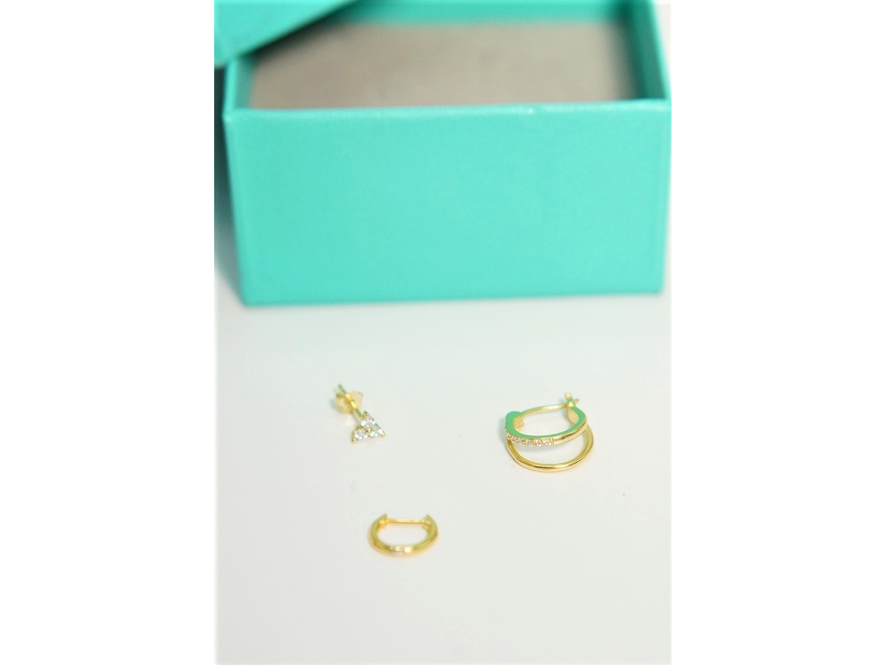 Pack de 3 aros Lia plata 925 baño de oro 18k 2