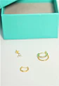 Pack de 3 aros argollas Lia plata 925 baño de oro 18k - Miniatura 2