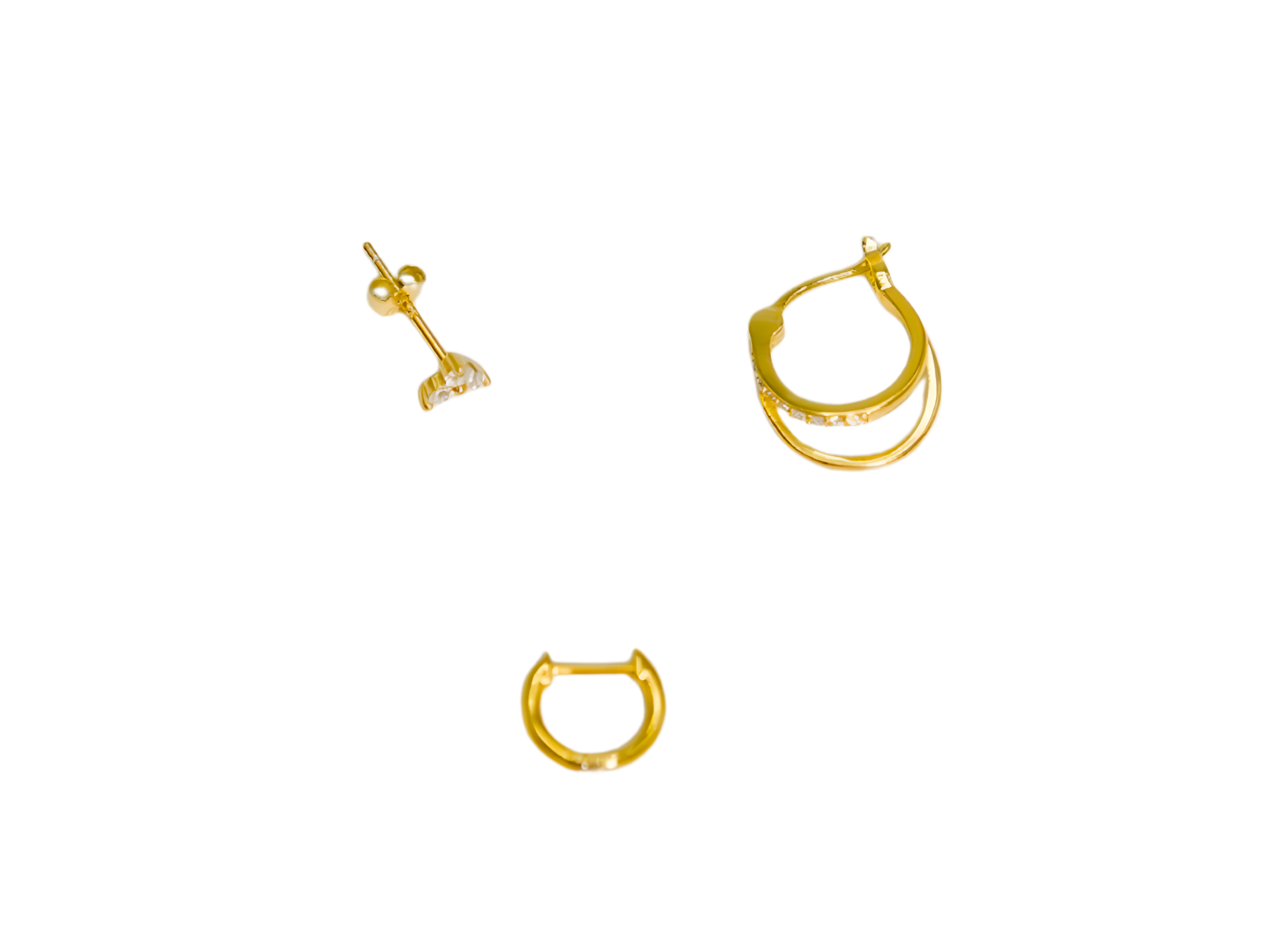 Pack de 3 aros Lia plata 925 baño de oro 18k 8