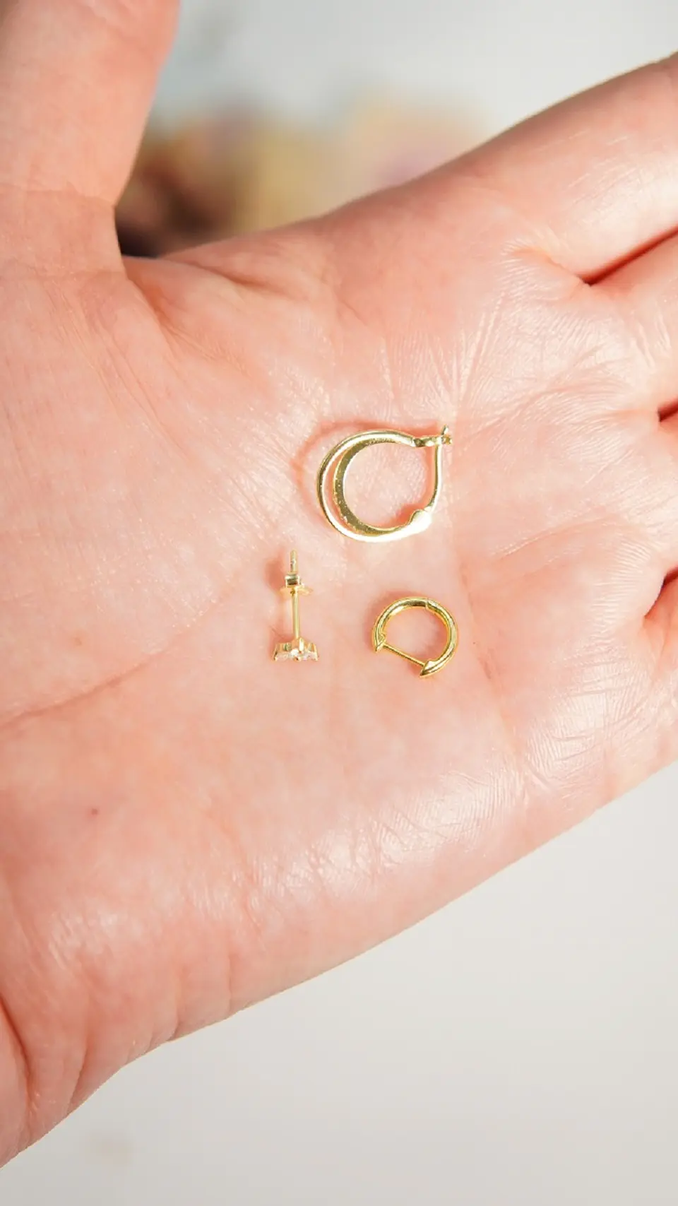 Pack de 3 aros argollas Lia plata 925 baño de oro 18k 9