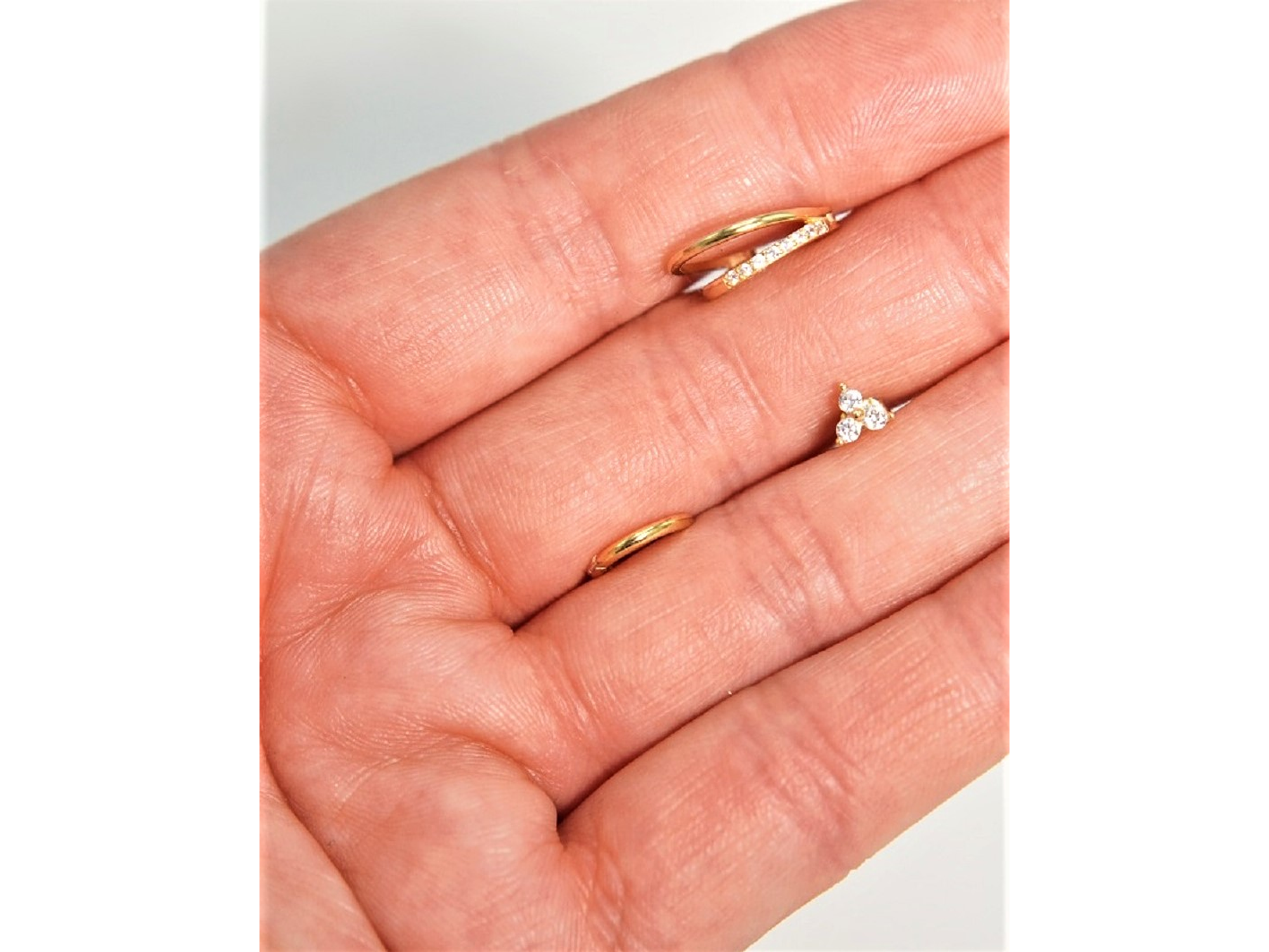 Pack de 3 aros Lia plata 925 baño de oro 18k 6