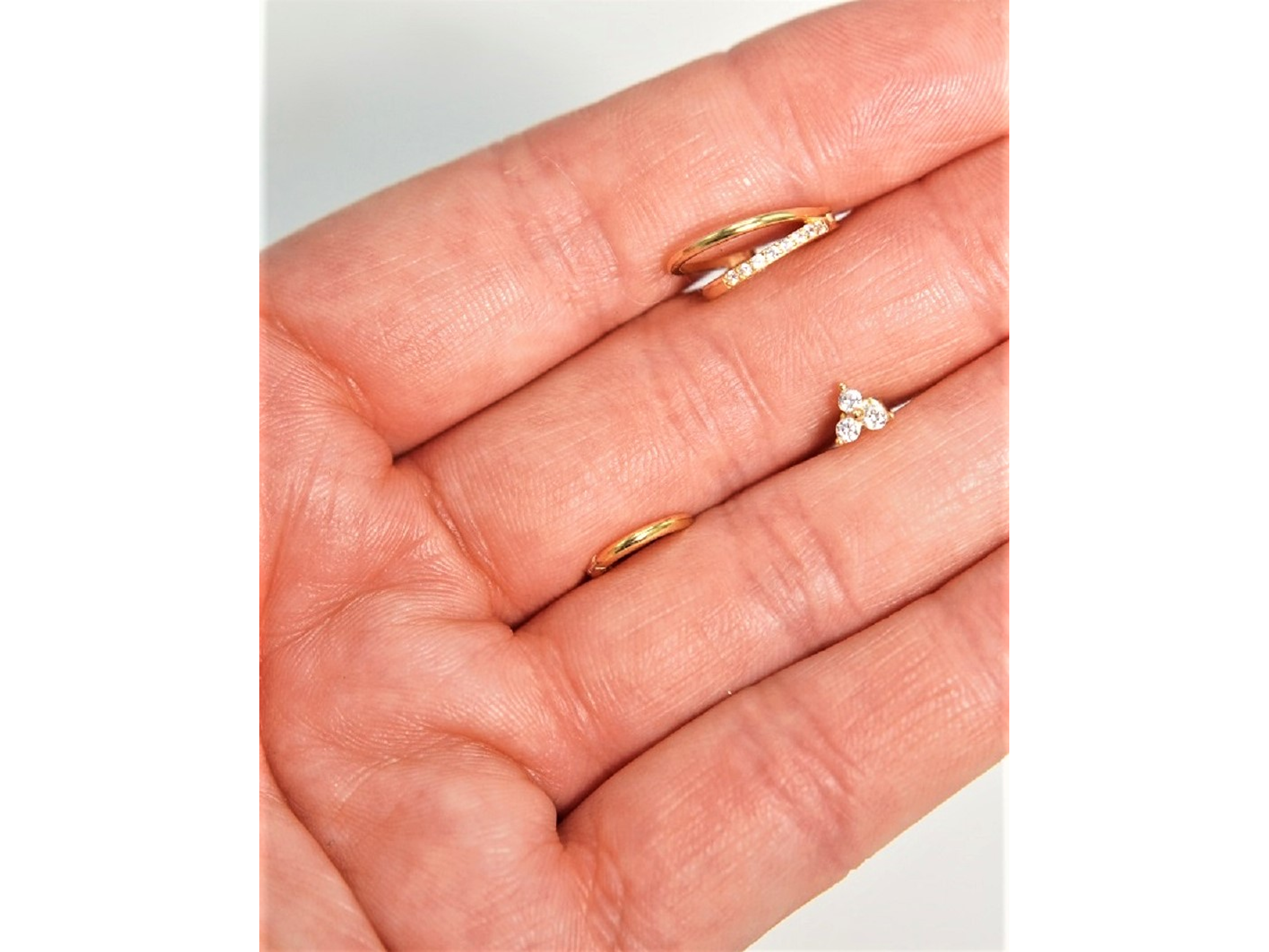 Pack de 3 aros Lia plata 925 baño de oro 18k 6