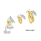 Pack de 3 aros argollas Lia plata 925 baño de oro 18k - Miniatura 4