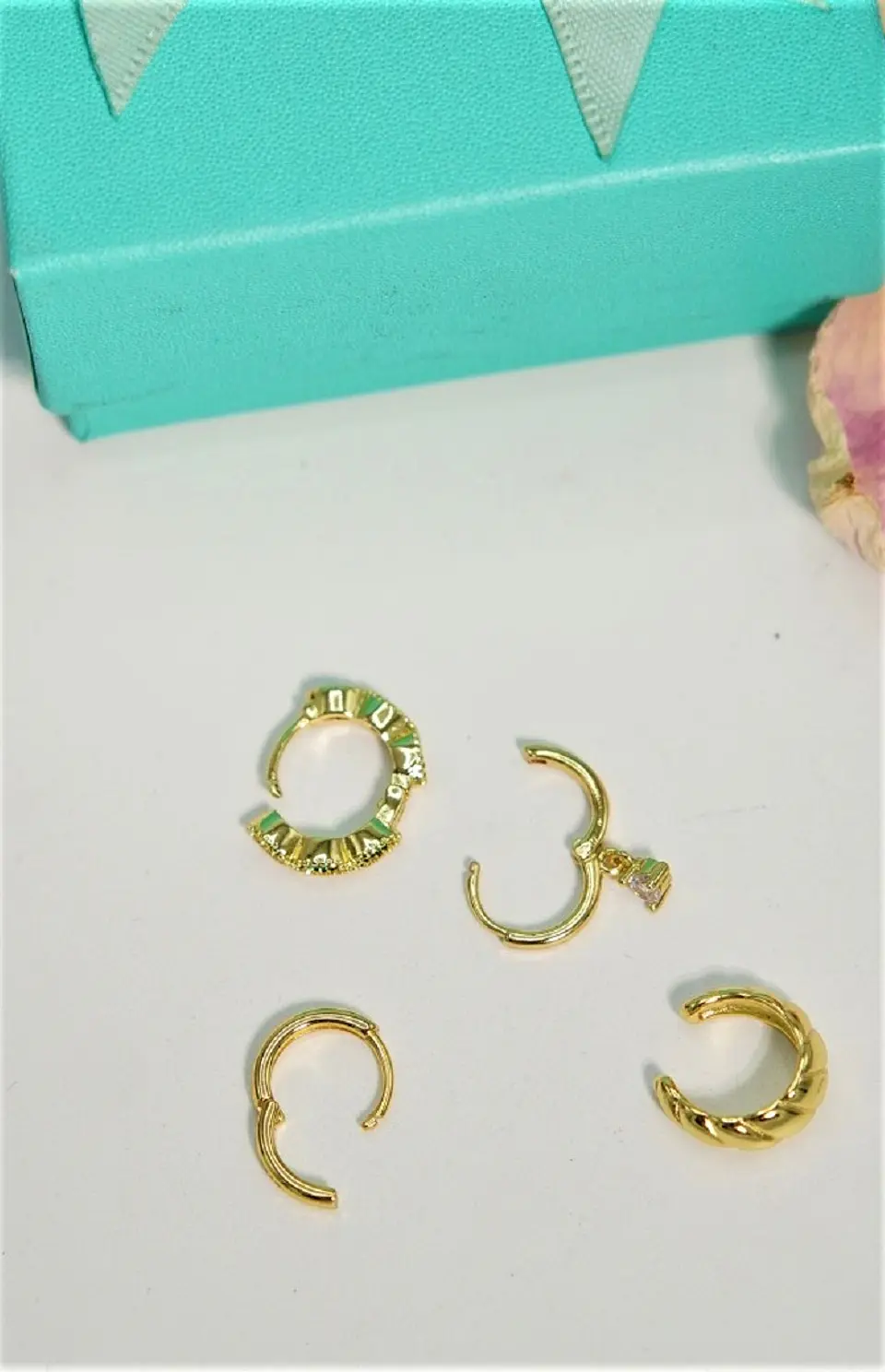 Pack de 4 aros Verona chapados en oro 18k 8