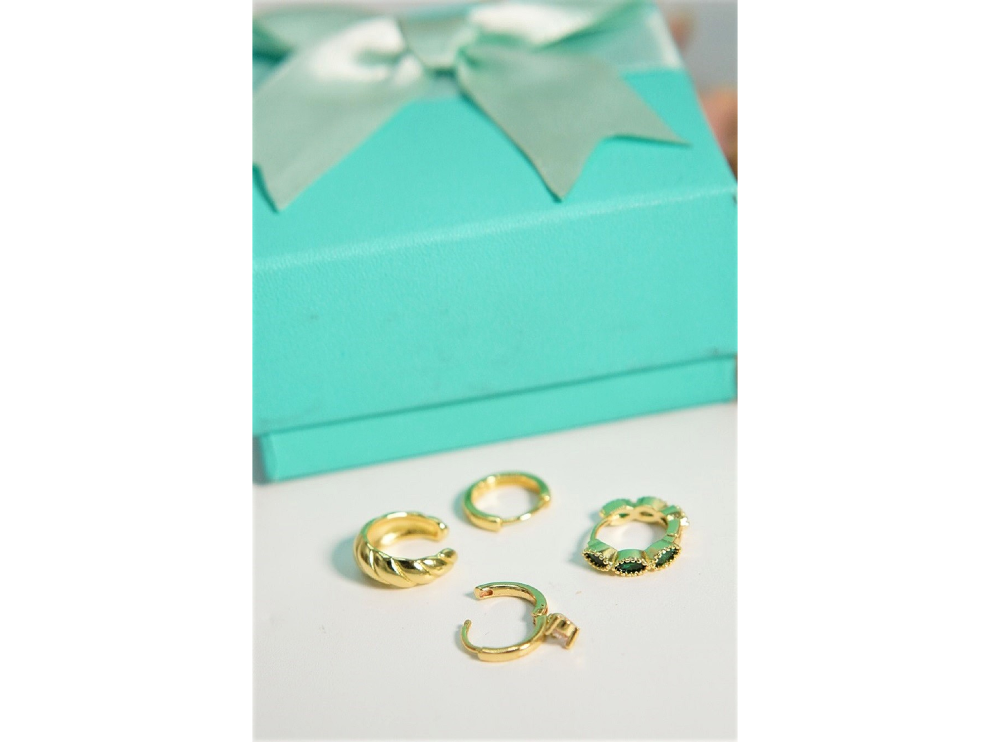 Pack de 4 aros Verona chapados en oro 18k 5