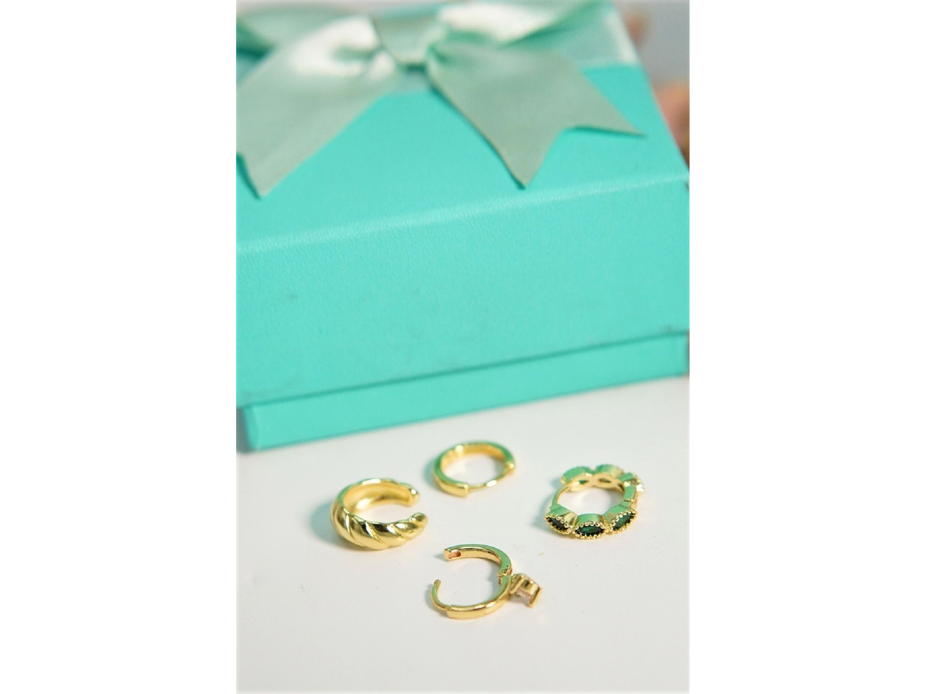 Pack de 4 aros Verona chapados en oro 18k 5