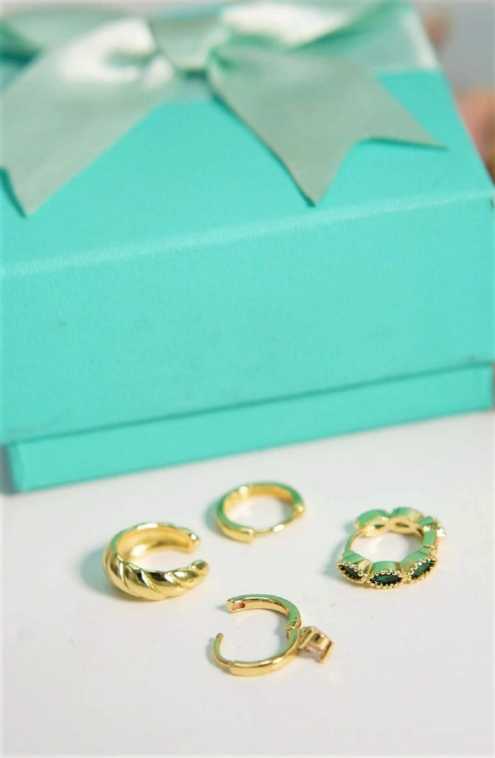 Pack de 4 aros Verona chapados en oro 18k 5