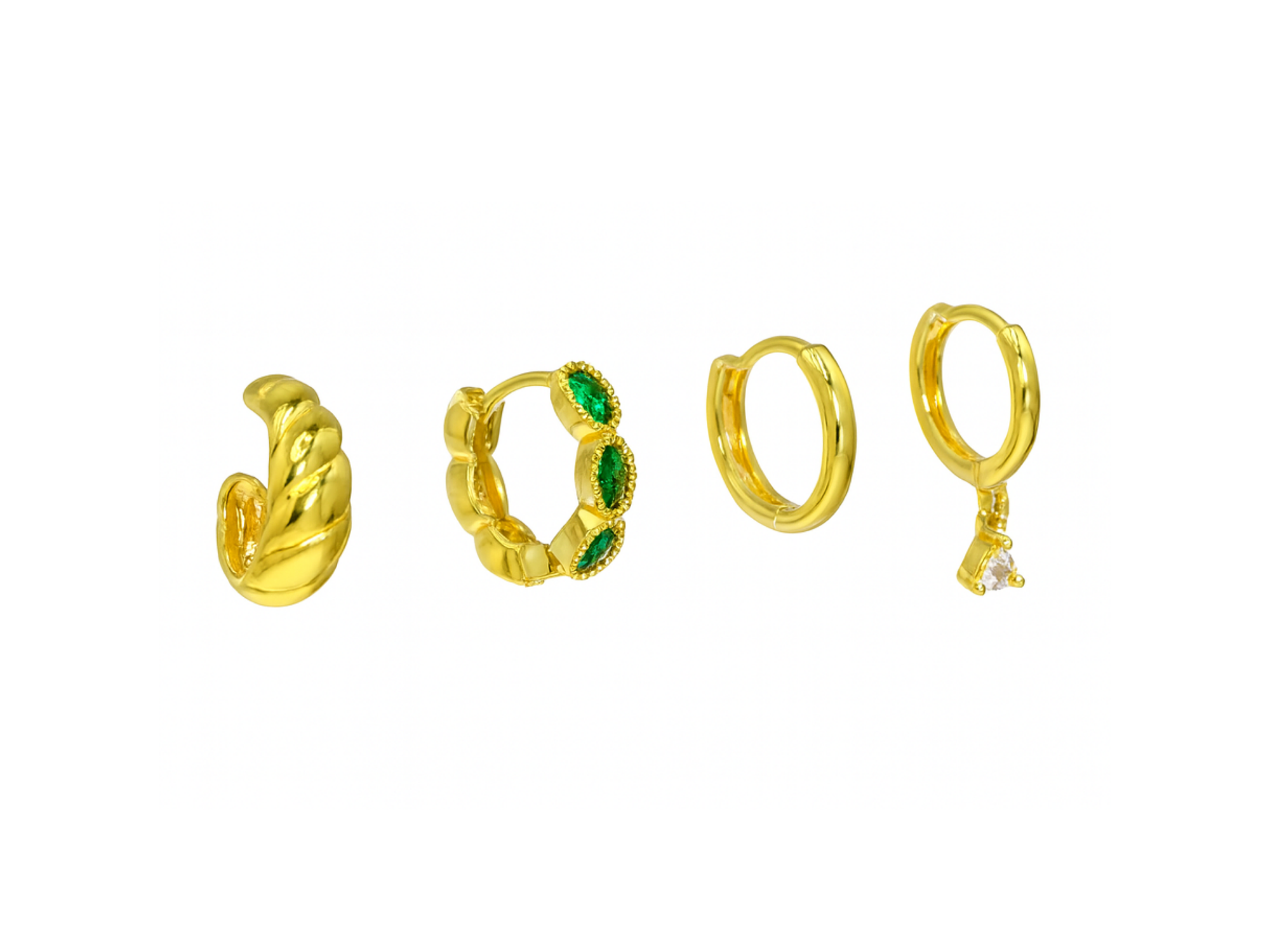 Pack de 4 aros Verona chapados en oro 18k 1