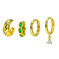 Pack de 4 aros Verona chapados en oro 18k - Miniatura 7