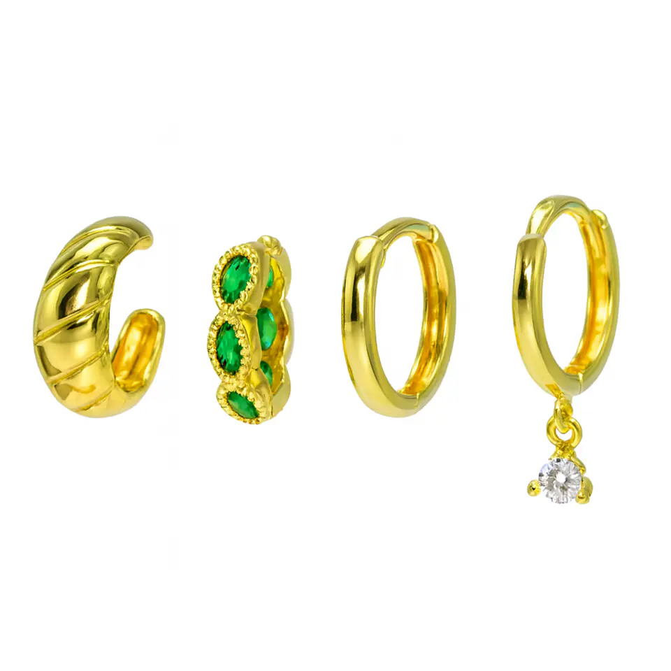 Pack de 4 aros Verona chapados en oro 18k 7