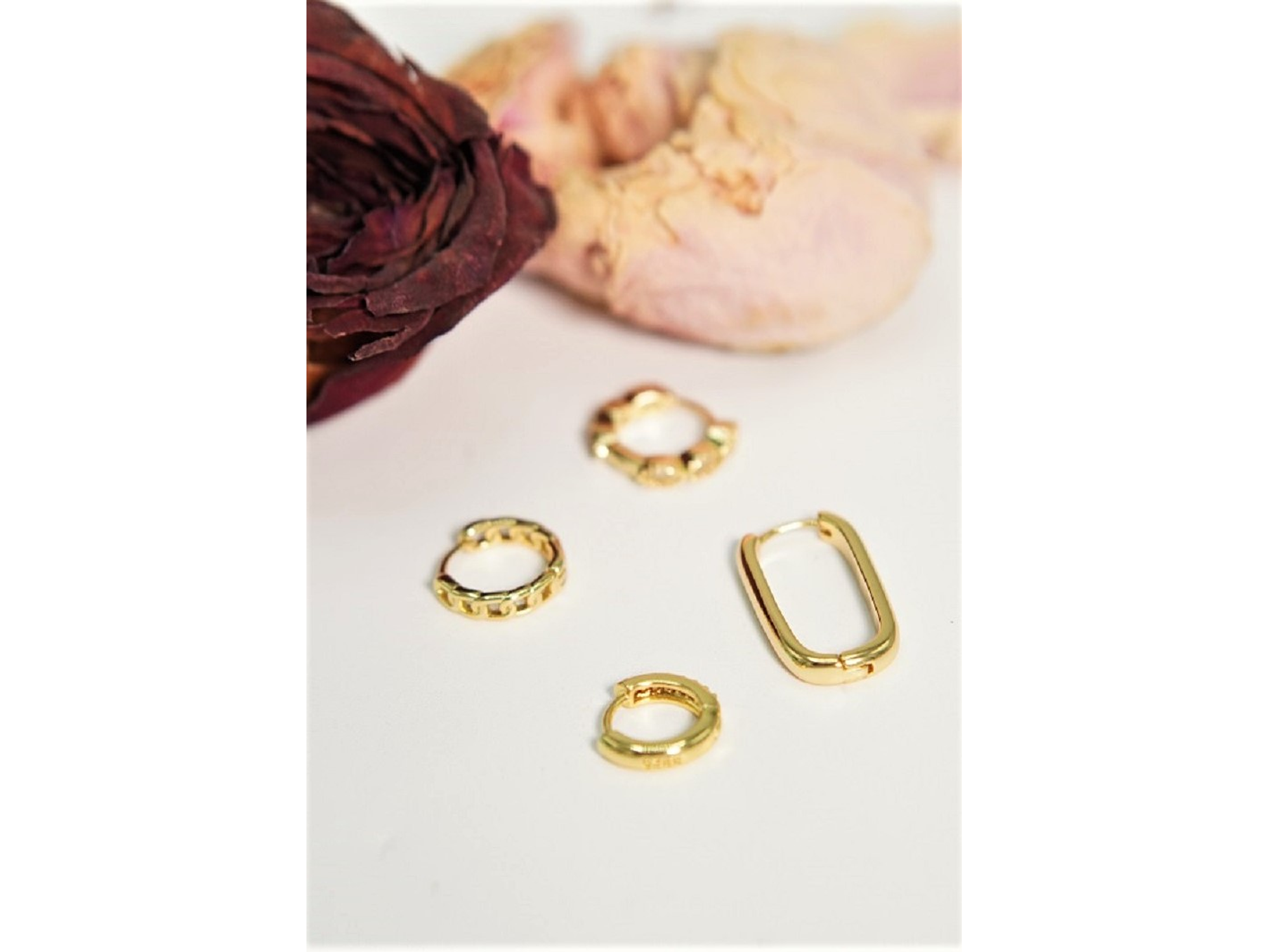 Pack de 4 argollas Gianna chapadas en oro 18k 7