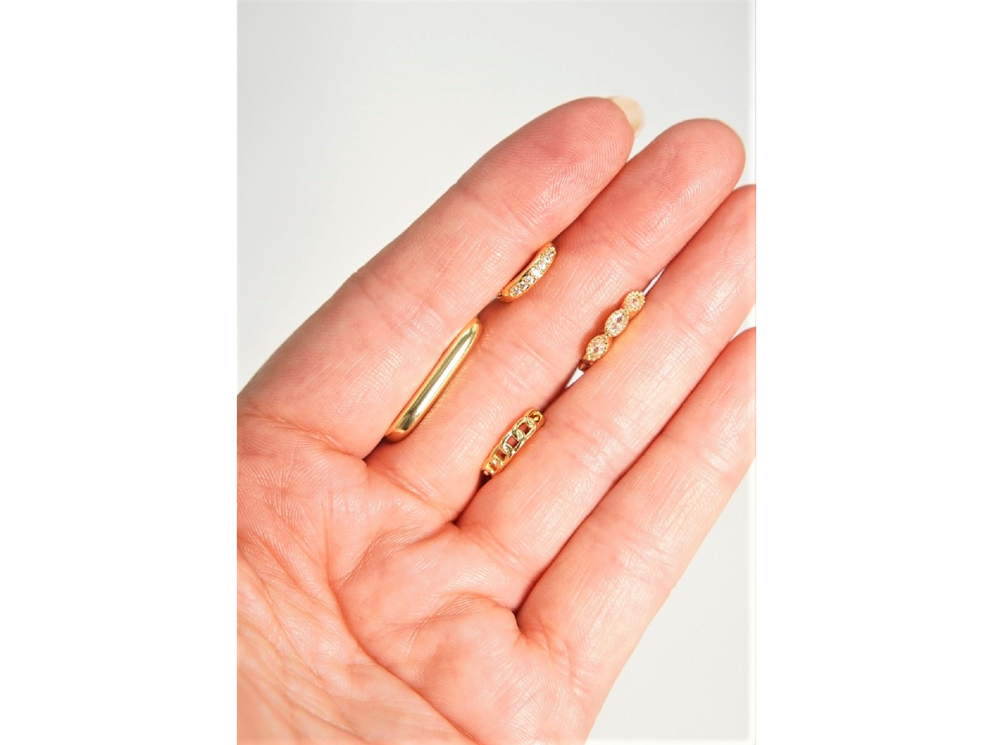 Pack de 4 argollas Gianna chapadas en oro 18k 5