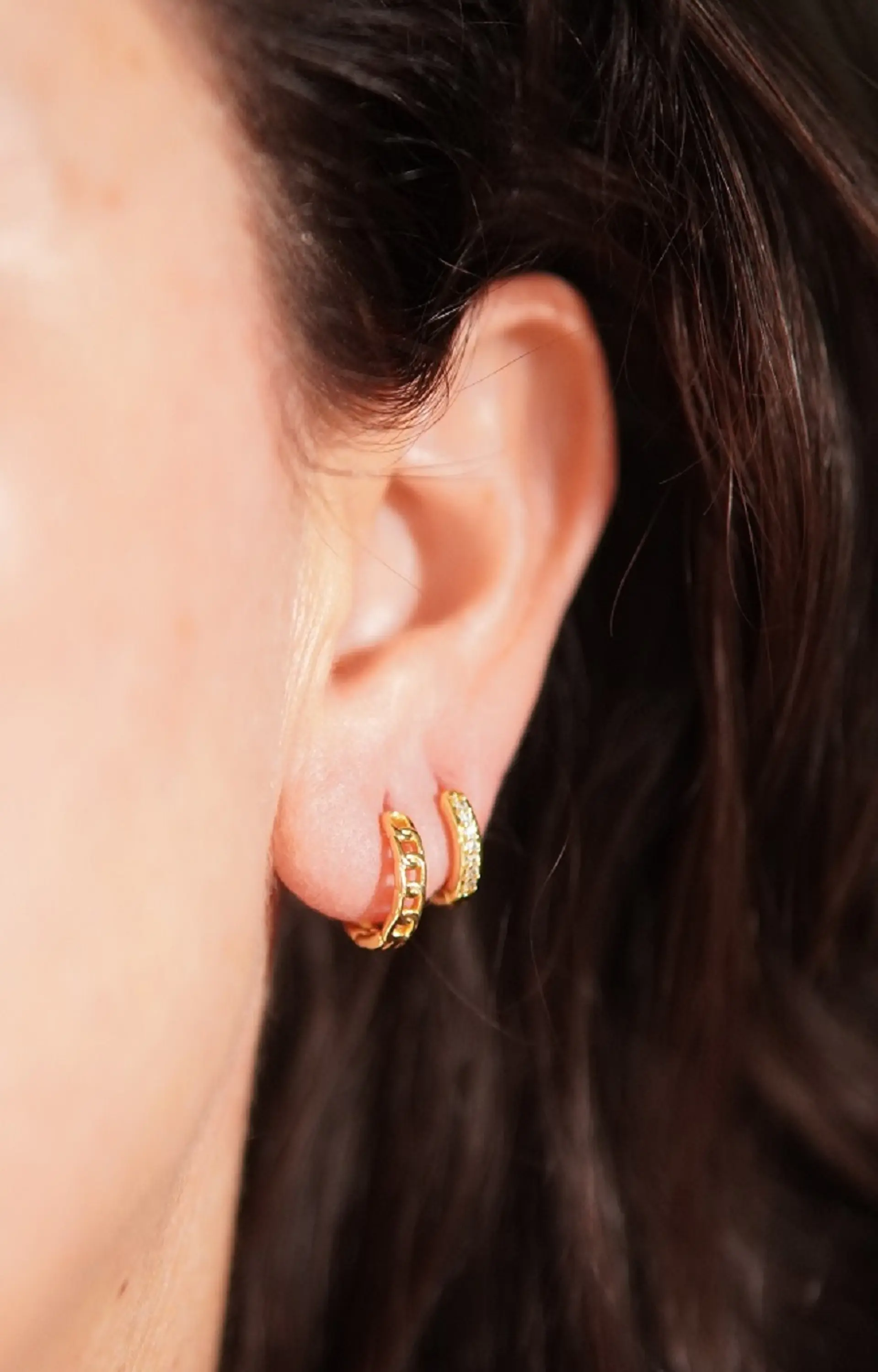 Pack de 4 argollas Gianna chapadas en oro 18k 2
