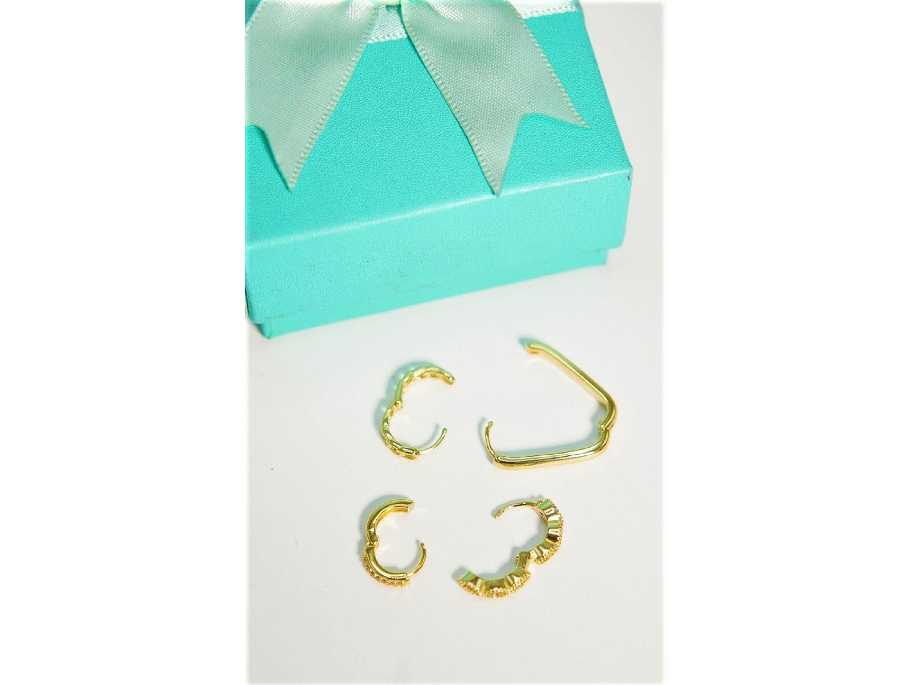 Pack de 4 argollas Gianna chapadas en oro 18k 6