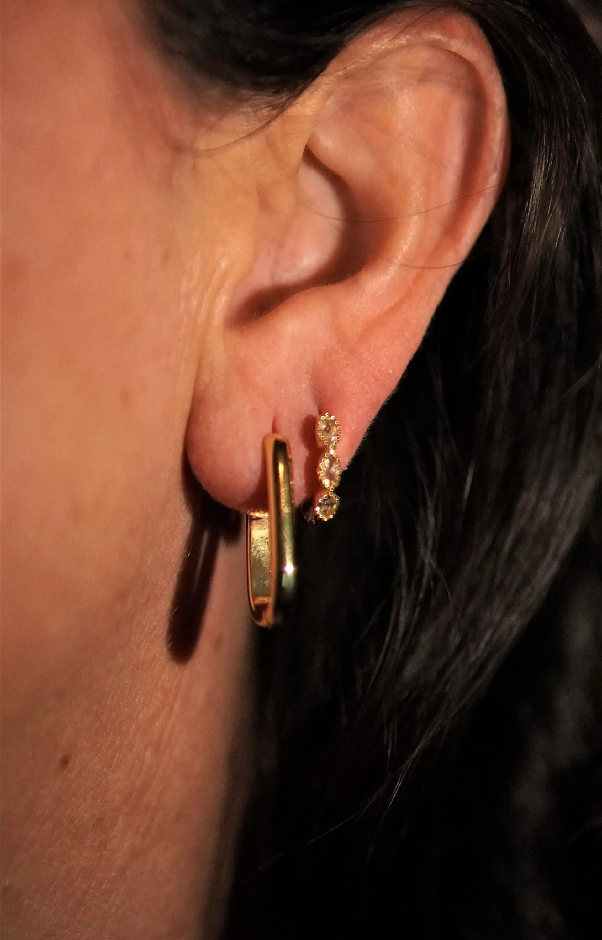 Pack de 4 argollas Gianna chapadas en oro 18k 4