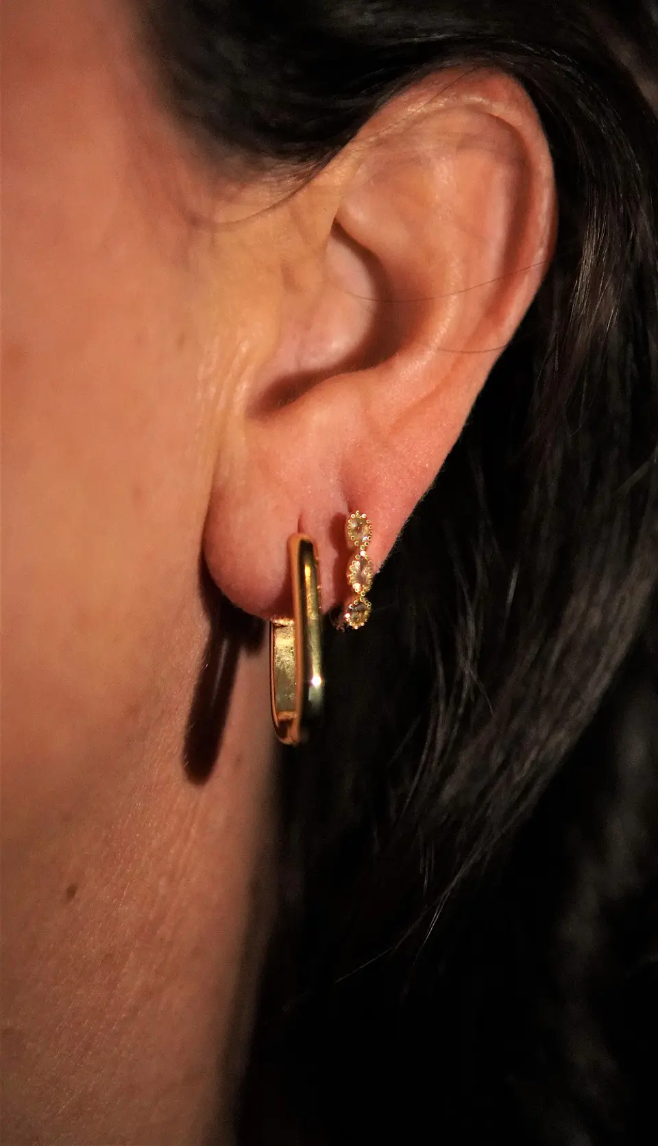 Pack de 4 argollas Gianna chapadas en oro 18k 4