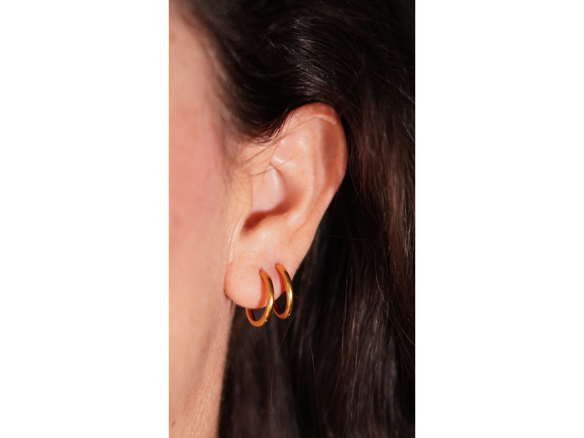 Argollas lisas Aura 12mm Titanio Astm F136 Chapado En Oro 18k 2