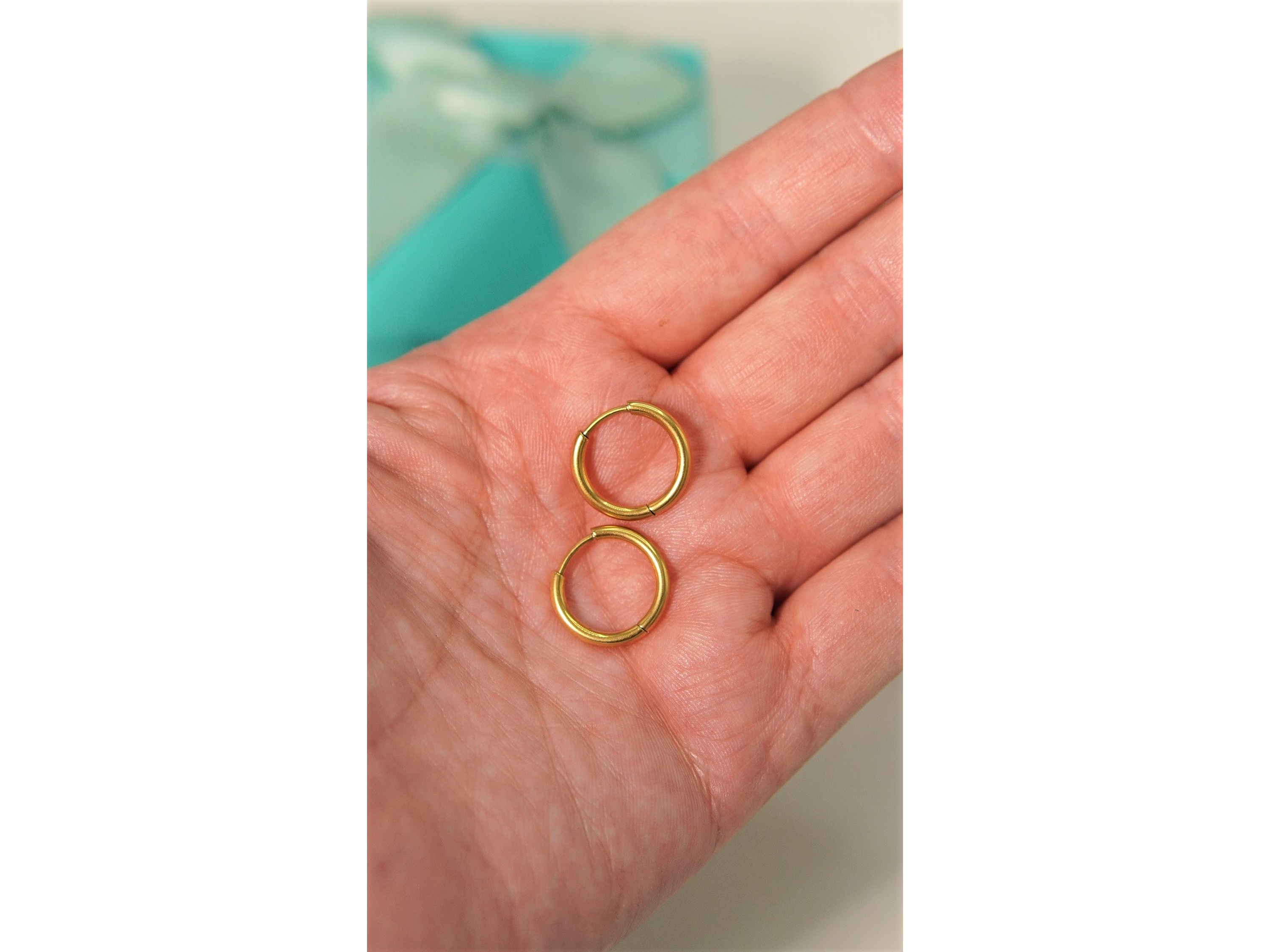 Argollas lisas Aura 12mm Titanio Astm F136 Chapado En Oro 18k 8