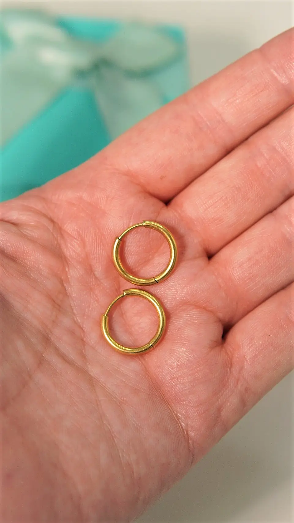 Argollas lisas Aura 12mm Titanio Astm F136 Chapado En Oro 18k 8