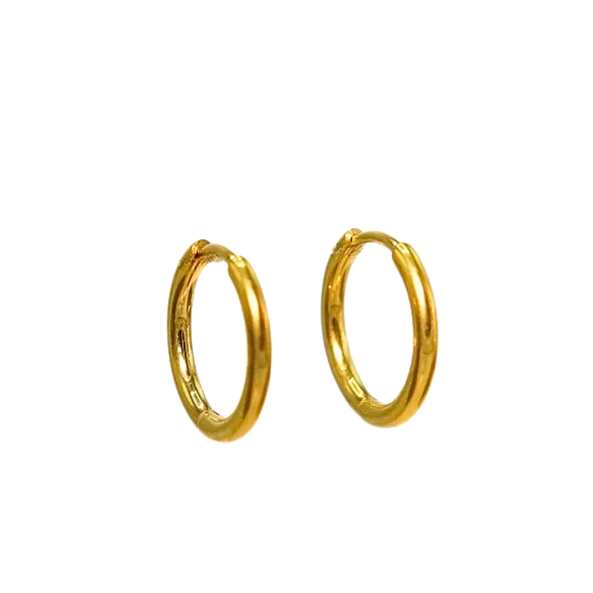 Argollas lisas Aura 12mm Titanio Astm F136 Chapado En Oro 18k 5