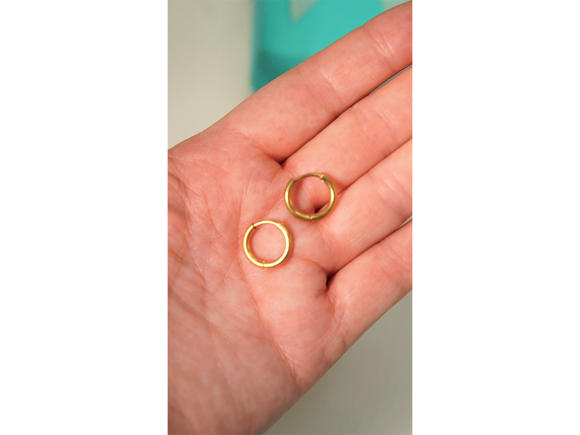 Argollas lisas Aura 10mm Titanio Astm F136 Chapado En Oro 18k 4