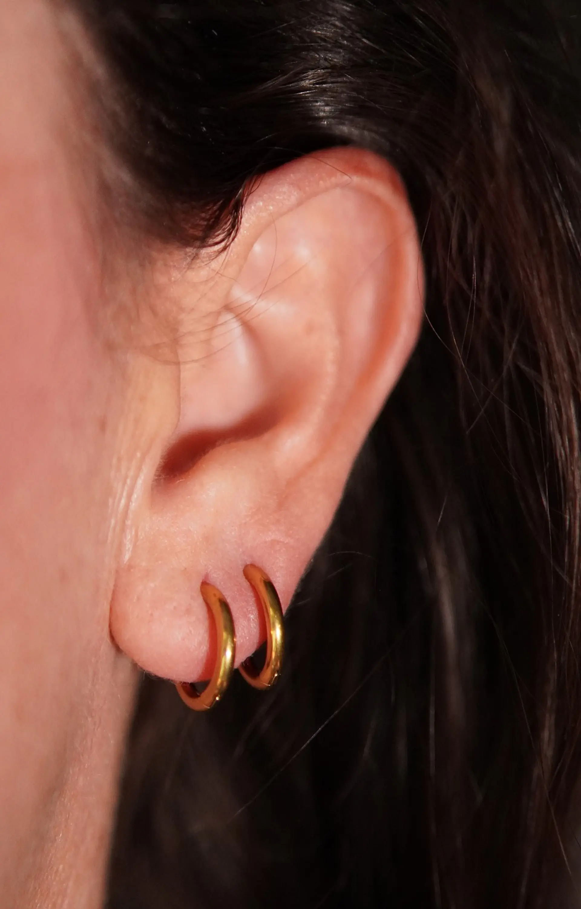 Argollas lisas Aura 10mm Titanio Astm F136 Chapado En Oro 18k 6