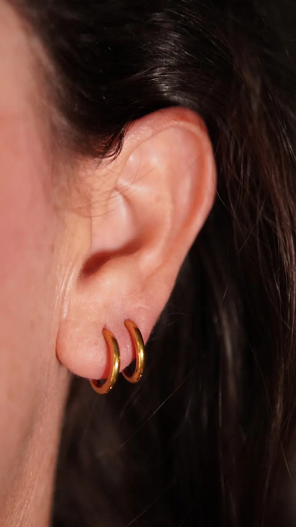 Argollas lisas Aura 10mm Titanio Astm F136 Chapado En Oro 18k 6