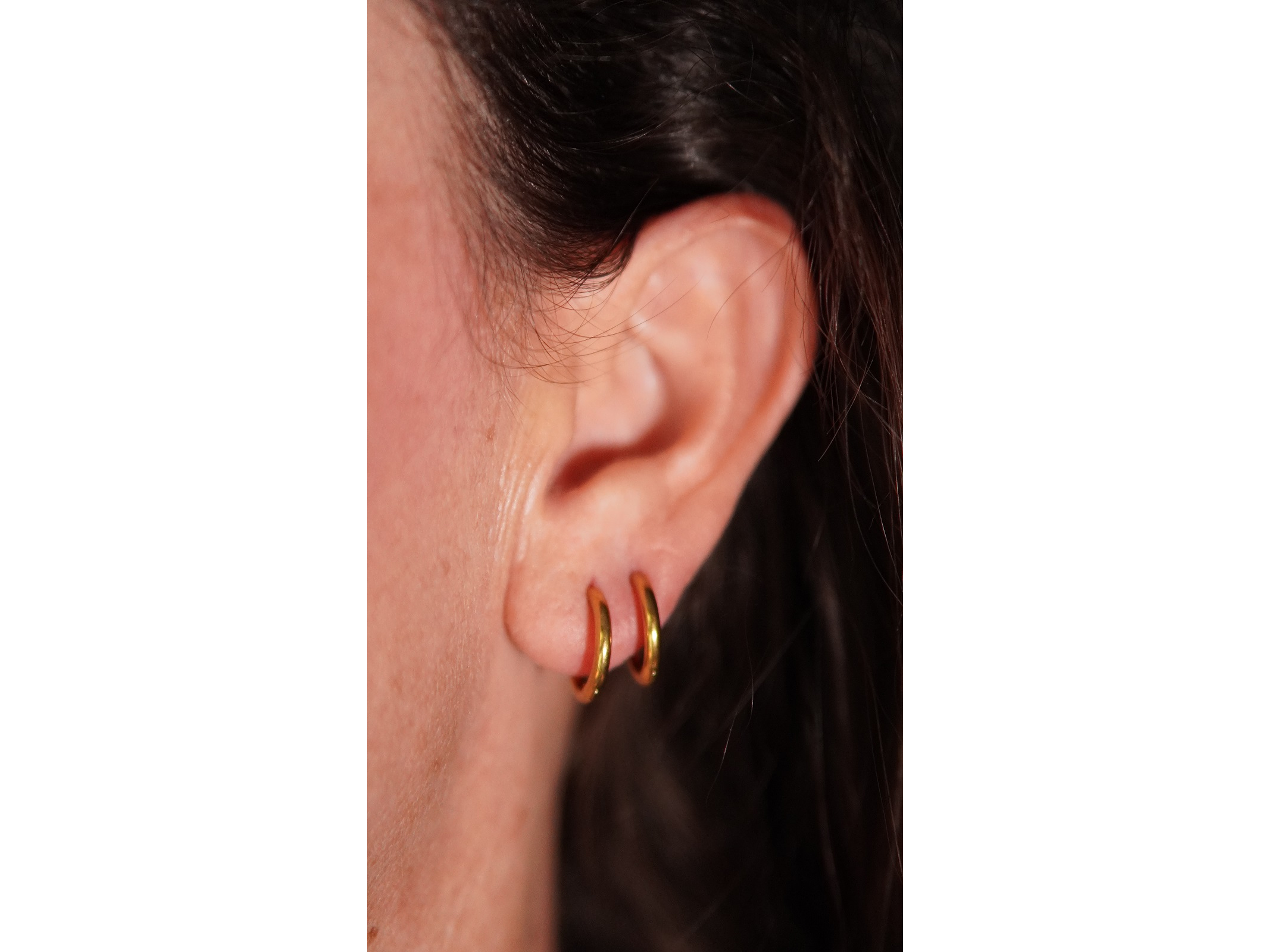 Argollas lisas Aura 10mm Titanio Astm F136 Chapado En Oro 18k 2