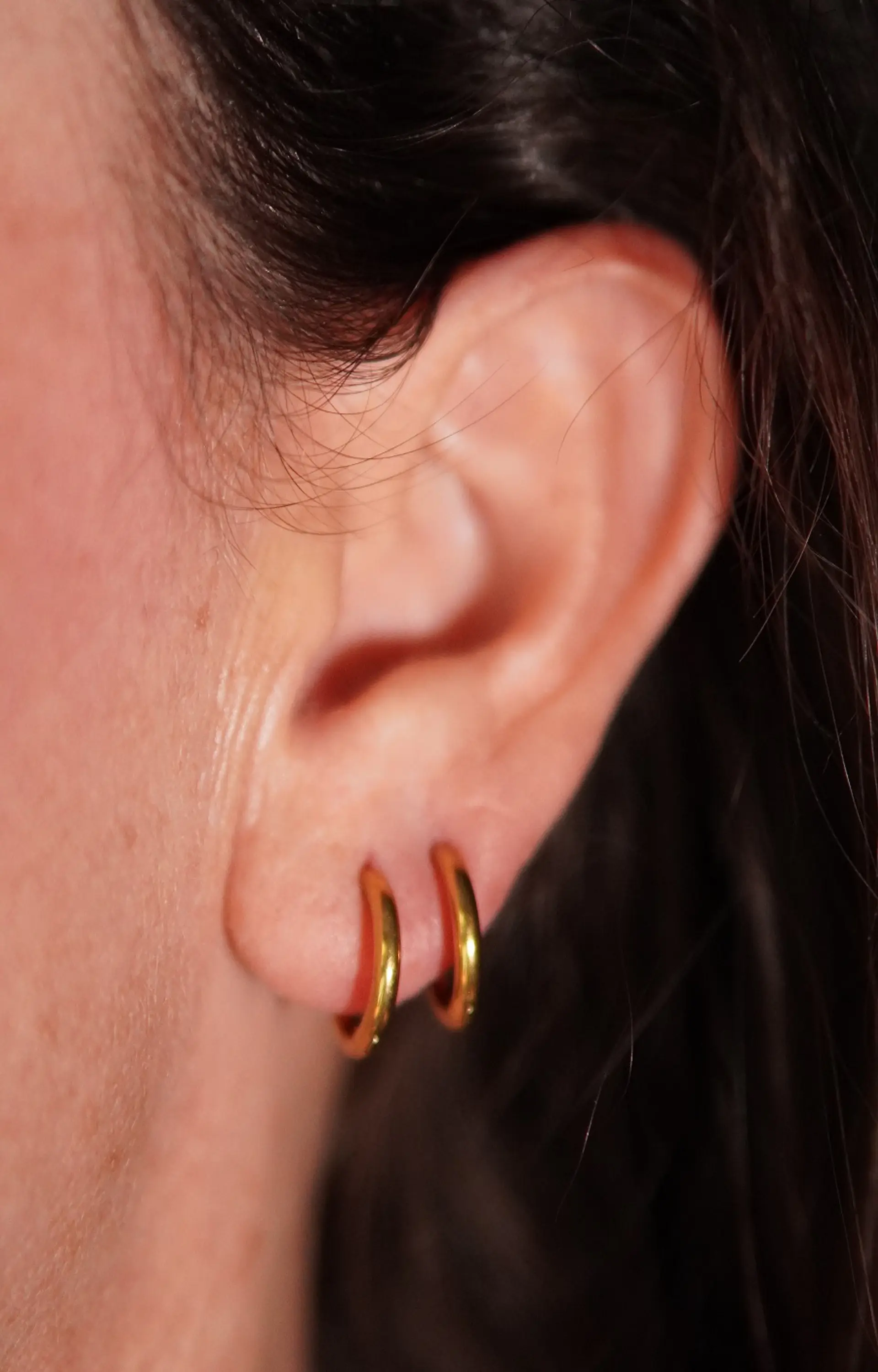 Argollas lisas Aura 10mm Titanio Astm F136 Chapado En Oro 18k 2