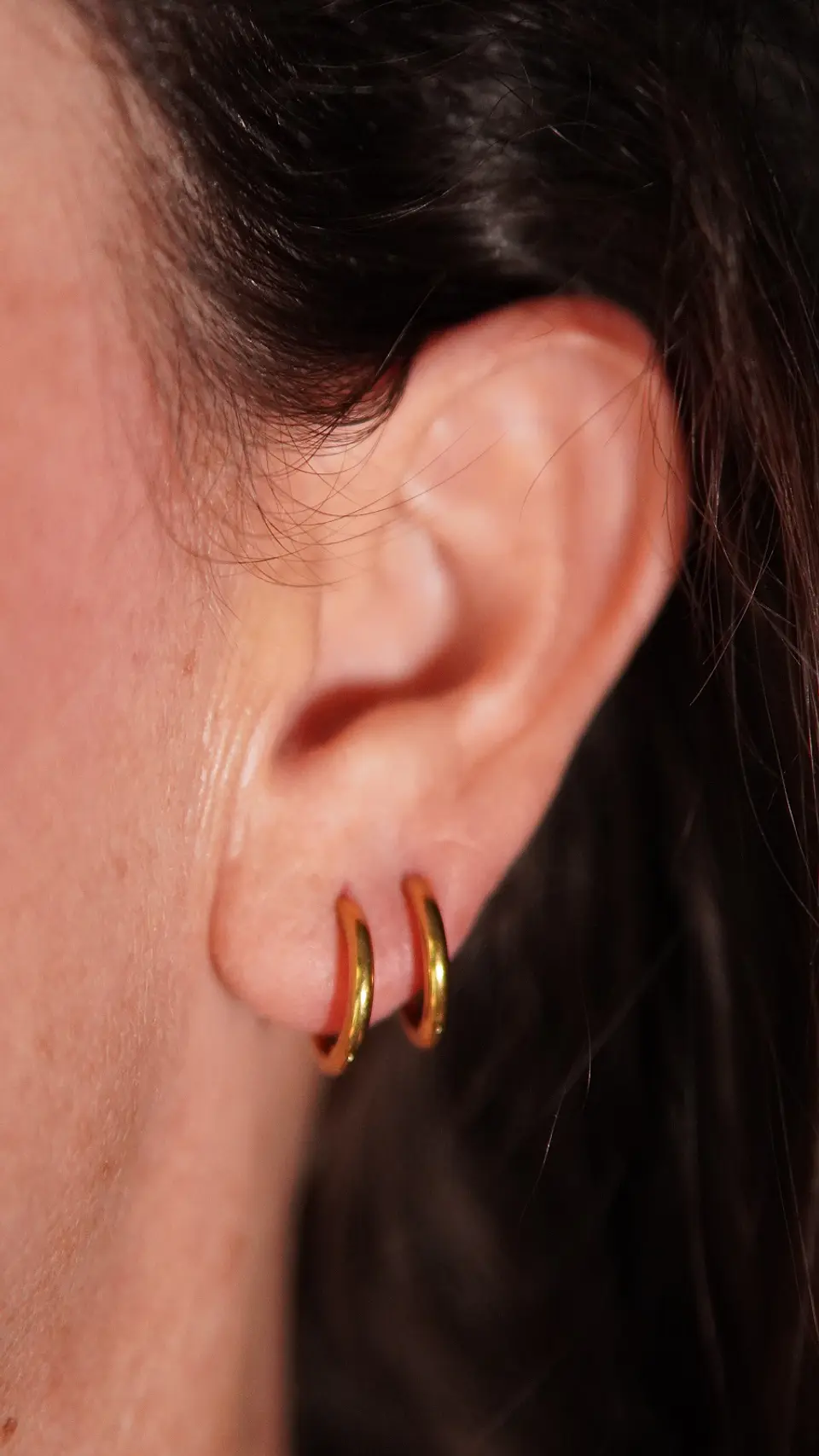 Argollas lisas Aura 10mm Titanio Astm F136 Chapado En Oro 18k 2