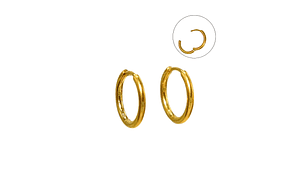 Argollas lisas Aura 10mm Titanio Astm F136 Chapado En Oro 18k