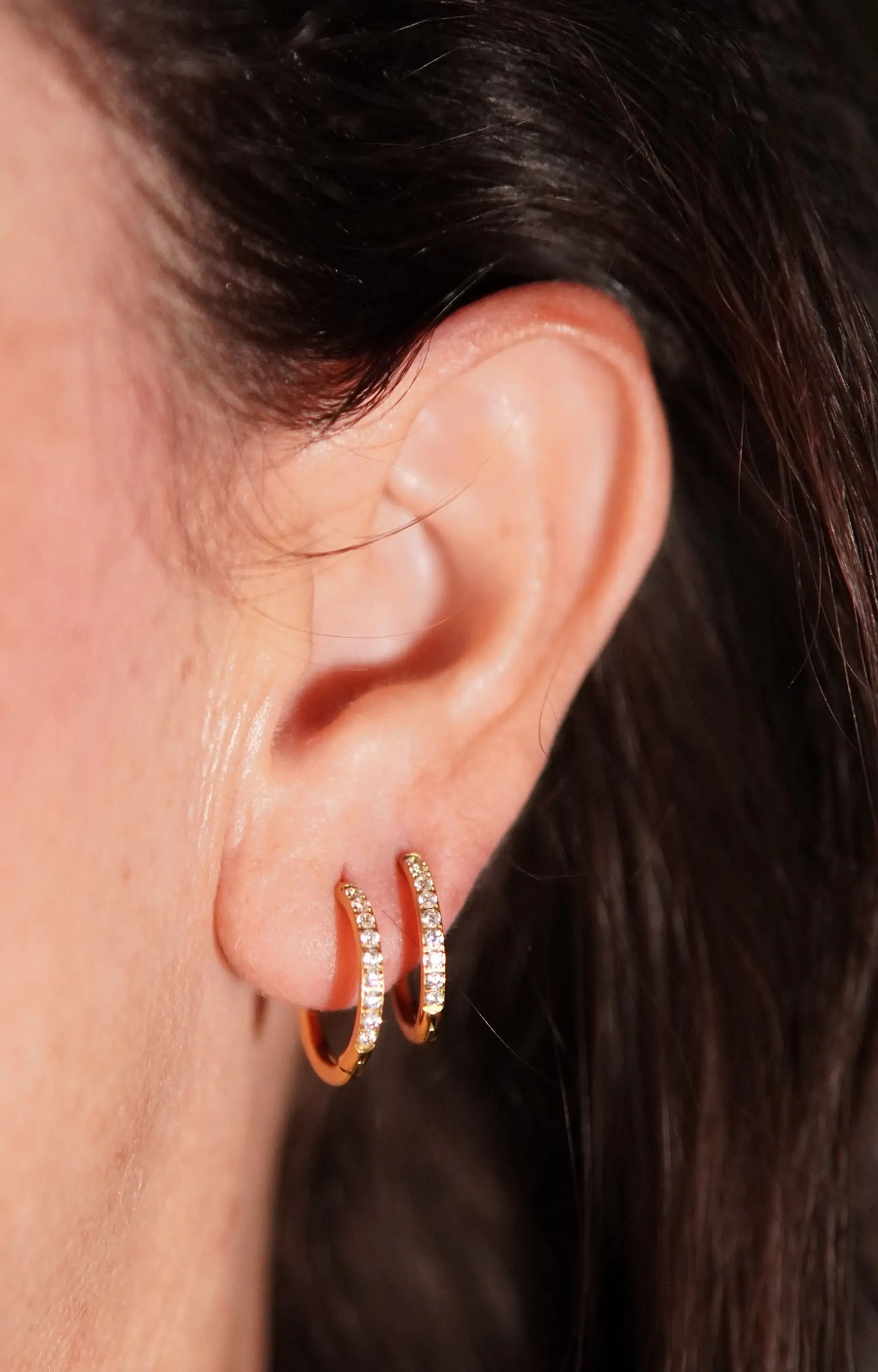 Argollas Aura Shine 12mm Titanio Astm F136 Chapado En Oro 18k 9